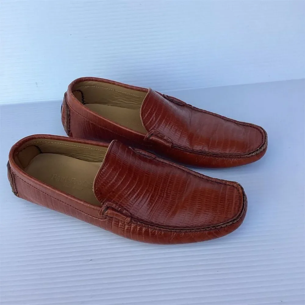Paul Fredrick Men's Brown‎ Leather Loafers Slip On Casual Shoes
